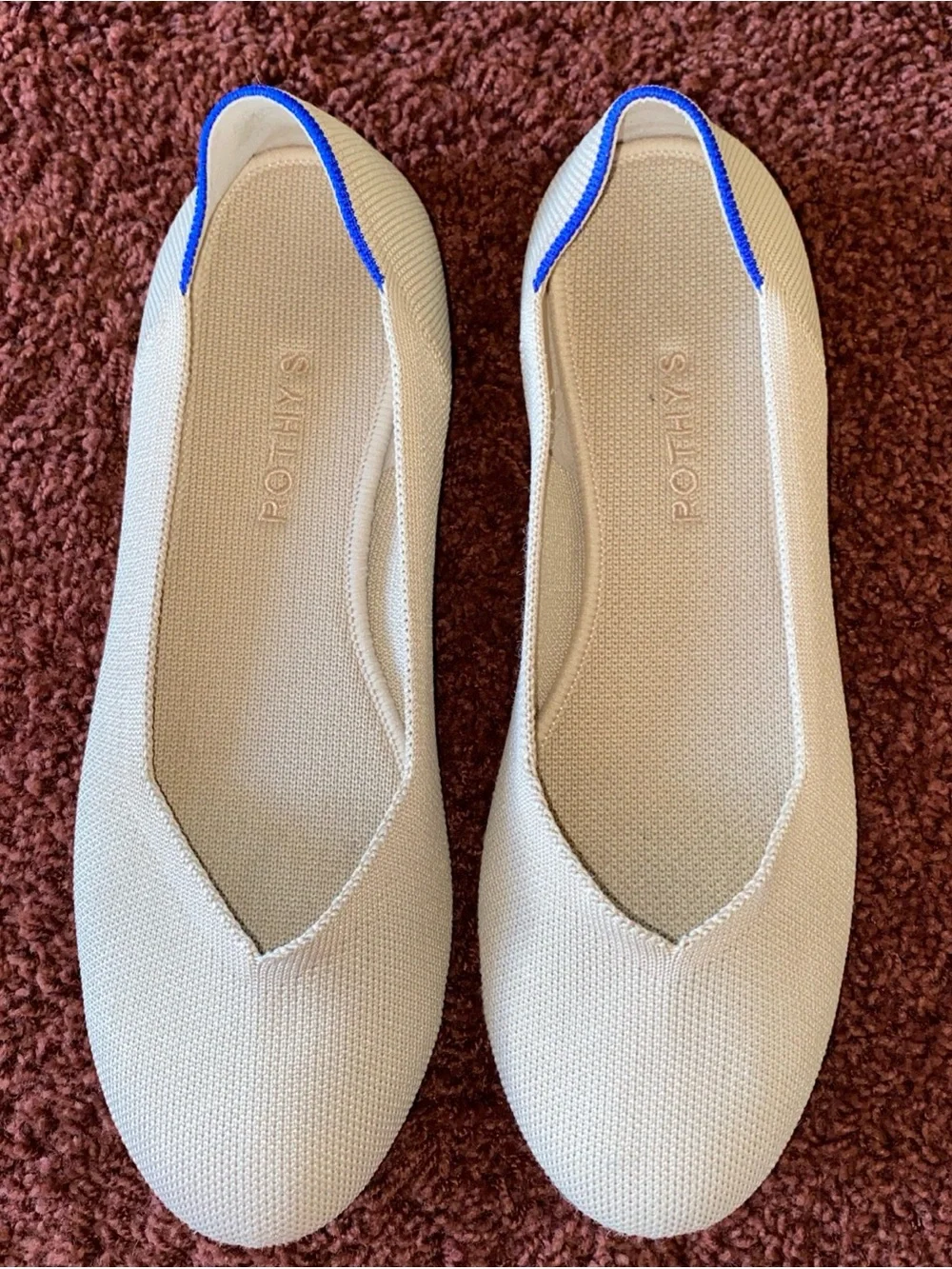 Rothy’s The Flat Ballet Round Toe Shoes Women’s Size 10 Beige Minimalist Casual